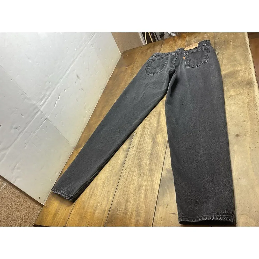 Vintage Levi's 560 Jeans Mens 29x32 Loose Fit Tapered Black USA Orange Tab
